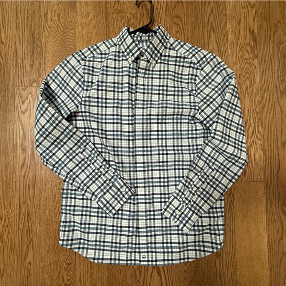 Vineyard vines Men's Classic Plaid Shirt - white, navy blue/green - Picture 4 of 7